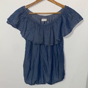 Adrienne Vittadini | off should chambray top size small